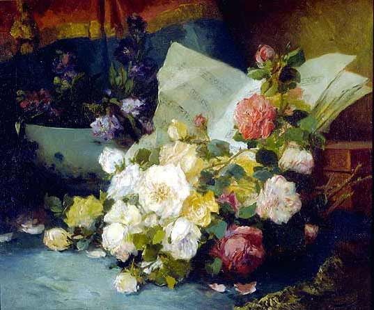 Eugene Henri Cauchois A Floral Symphony